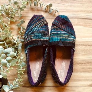 Toms Women's Multicolor Striped Wool Slip-On Flats